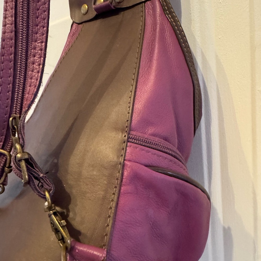 Vera Pelle Fuchsia and Chocolate Backpack - Picture 11 of 15